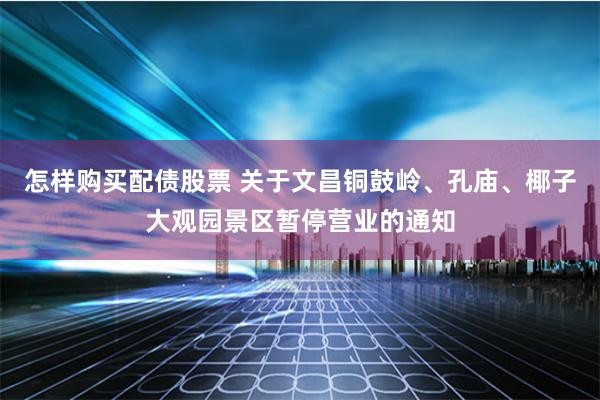 怎样购买配债股票 关于文昌铜鼓岭、孔庙、椰子大观园景区暂停营业的通知